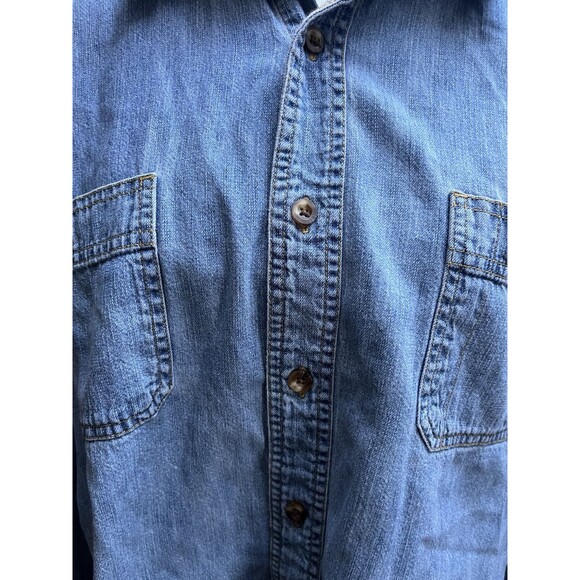 Vintage Route 66 Men XL Shirt Button Down Denim Original Blue 90s Western - Picture 2 of 8